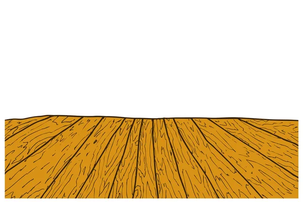 Vektor Jednoduchá Ruční Kresba Náčrt Perspektivy Hnědé Dřevěné Podlahy — Stockový vektor