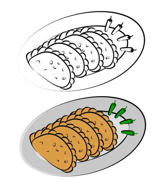 간략히 스케치 파스텔 감자로부터 전통적 음식을 — 스톡 벡터