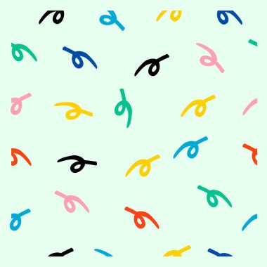 Basit spiral şekil kusursuz mavi arkaplan vektör karalama el çizimi renkli