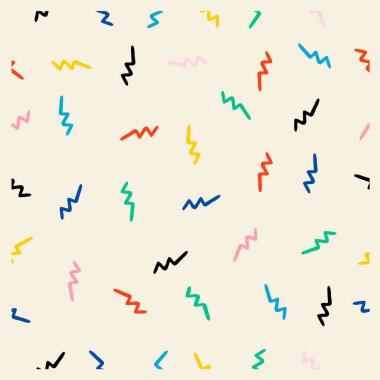 Basit zigzag şekli pürüzsüz pembe arkaplan vektörü karalama el çizimi renkli