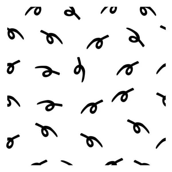 Simple Spirale Forme Sans Couture Fond Noir Blanc Vecteur Doodle — Image vectorielle