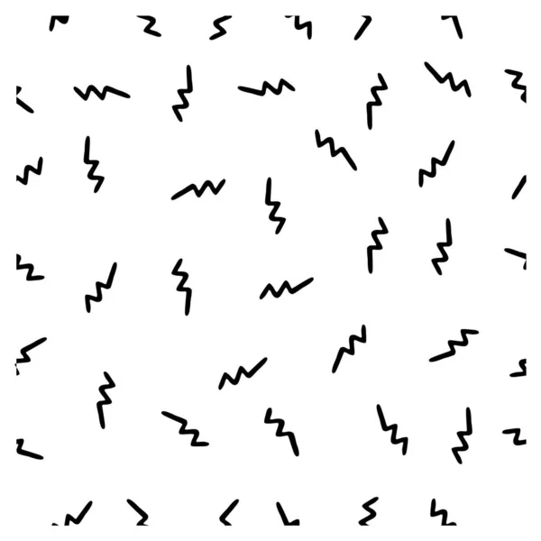 Einfache Zickzack Form Nahtlos Schwarz Und Weiß Hintergrund Vektor Doodle — Stockvektor