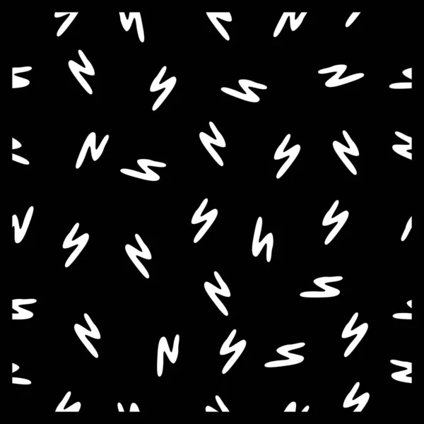 Forma Simple Zigzag Sin Costuras Negro Blanco Fondo Vector Garabato — Archivo Imágenes Vectoriales