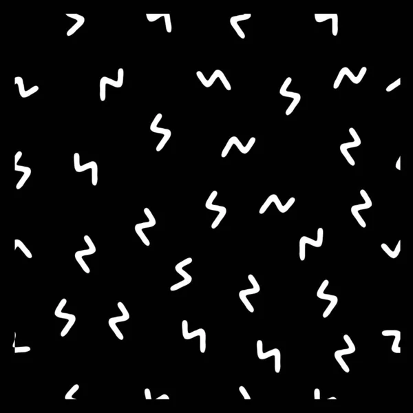 Simple Zigzag Forme Sans Couture Noir Blanc Fond Vectoriel Doodle — Image vectorielle