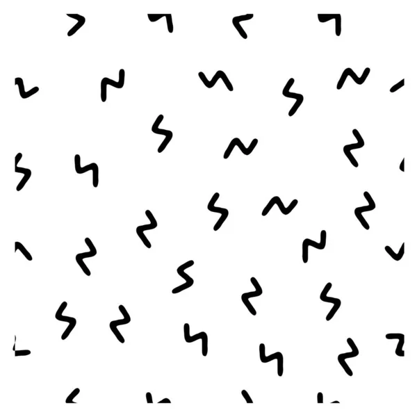 Eenvoudige Zigzag Vorm Naadloze Zwart Wit Achtergrond Vector Doodle Hand — Stockvector