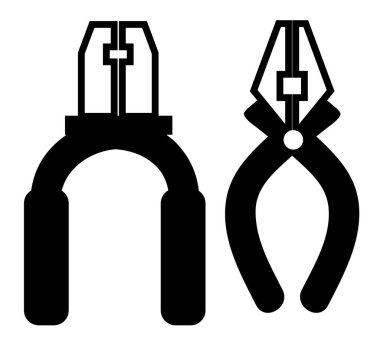 plier, basit set vektör simgesi, siluet ve özet