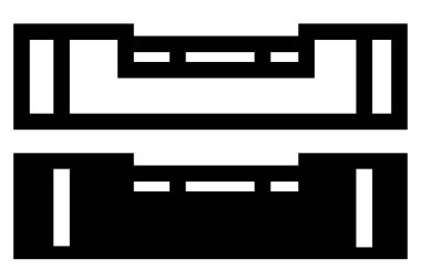 Waterpass, basit set vektör simgesi, siluet ve özet