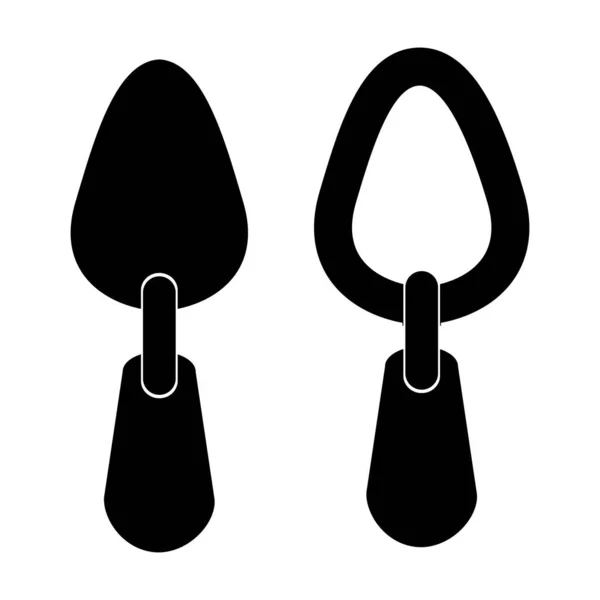 Shovel Scoop Simple Set Vector Icon Silhouette Outline — Stock Vector