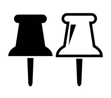 Basit vektör Set 2 Pin, beyaz üzerinde izole