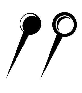 Basit vektör Set 2 Pin, beyaz üzerinde izole