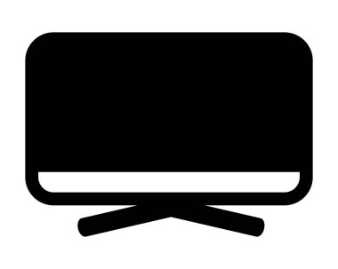 Beyazda izole edilmiş basit simge vektör bilgisayar monitörü veya lsd TV 