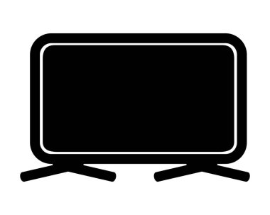 Beyazda izole edilmiş basit simge vektör bilgisayar monitörü veya lsd TV 
