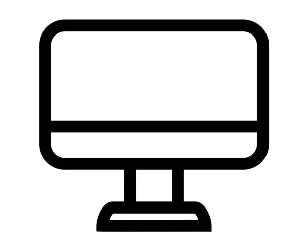 Monitor Computador Vetor Ícone Simples Lsd Isolado Branco — Vetor de Stock