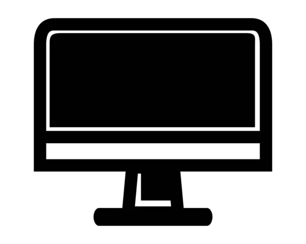 简单的图标向量计算机监视器或Lsd 在白色上隔离 — 图库矢量图片