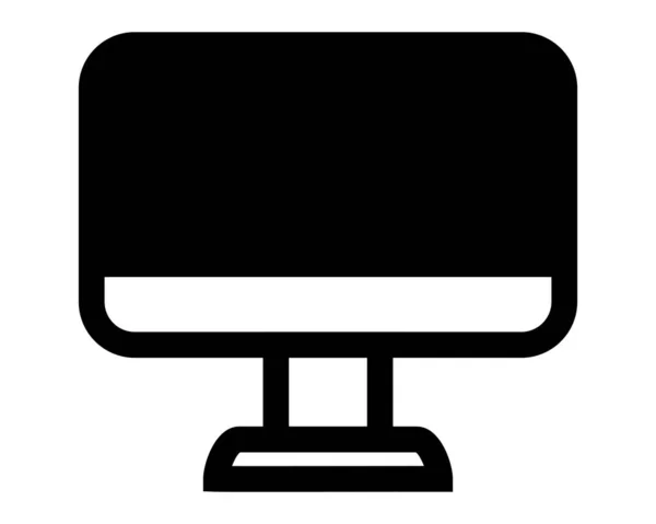 Monitor Computador Vetor Ícone Simples Lsd Isolado Branco —  Vetores de Stock