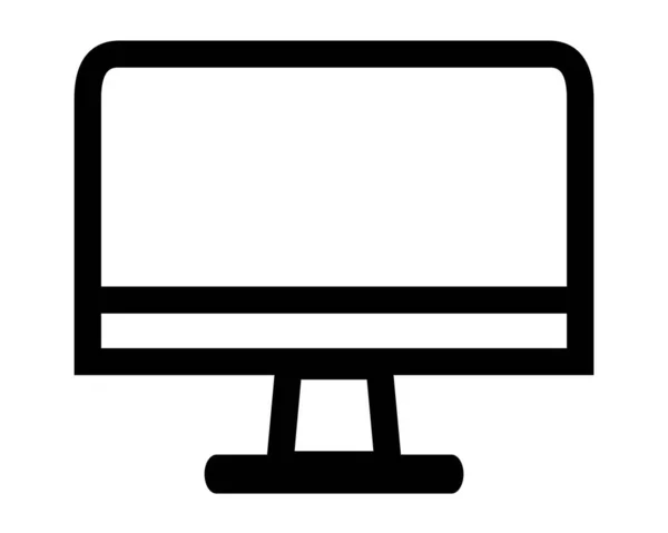 简单的图标向量计算机监视器或Lsd 在白色上隔离 — 图库矢量图片