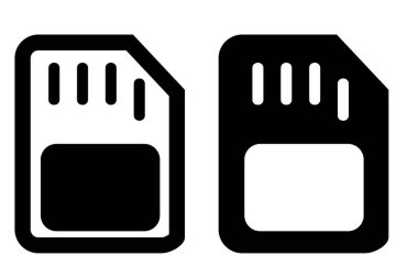Beyaz üzerine izole edilmiş 2 vektör simge bellek kartı ayarla