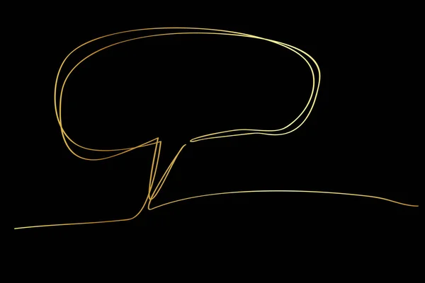 Goldene Ovale Blase Chat Einfacher Vektor Einzelne Linie Bei Schwarz — Stockvektor
