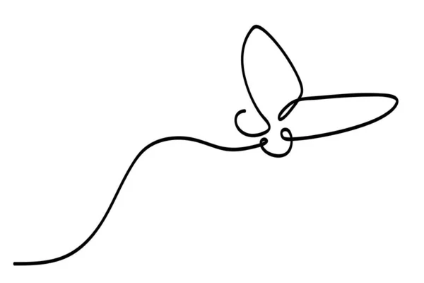 Διάνυσμα Απλή Ενιαία Μία Συνεχής Πεταλούδα Μύγα — Διανυσματικό Αρχείο
