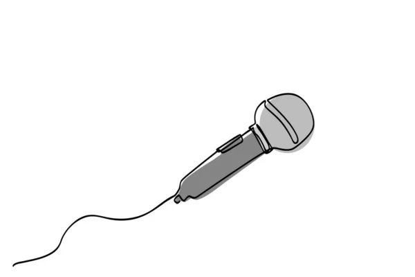 Einfaches Vektor Einzelmikrofon Oder Durchgehendes Line Mikrofon — Stockvektor
