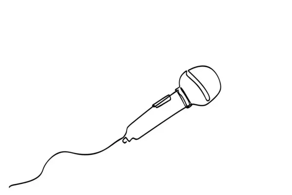 Einfaches Vektor Einzelmikrofon Oder Durchgehendes Line Mikrofon — Stockvektor