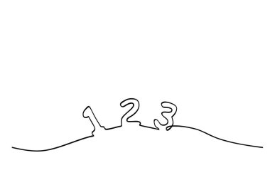 123 numaralı vektör çizimi, tasarım ögesi için tek satır