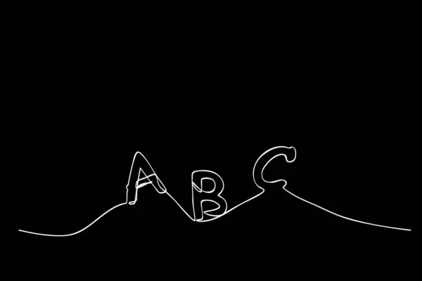 Vektorskizze Alphabet Großbuchstabe Einzelne Linie Für Gestaltungselement — Stockvektor