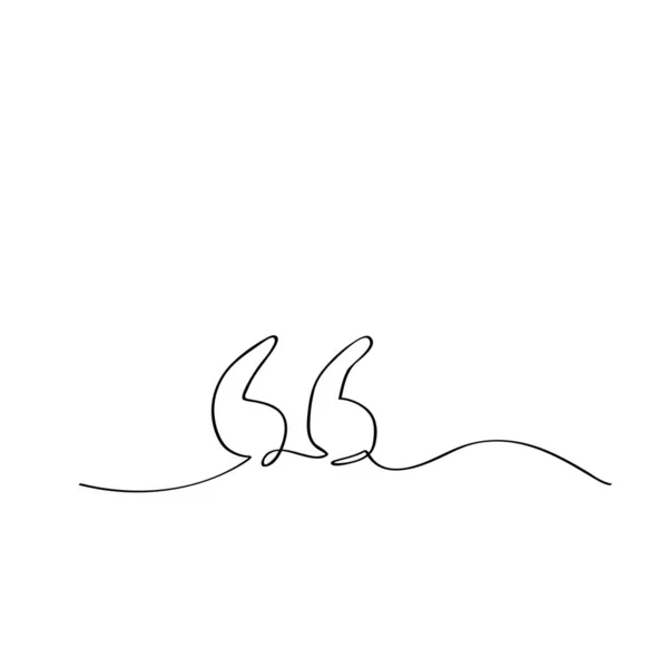 Простий Векторний Ескіз Знак Цитати Один Рядок Мистецтва Безперервний — стоковий вектор