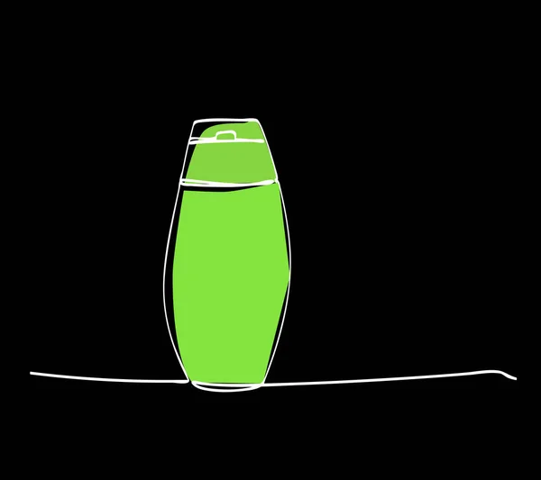 Egyszerű Vektor Vázlat Folyékony Szappan Vagy Fertőtlenítő Üveg Egysoros Művészet — Stock Vector