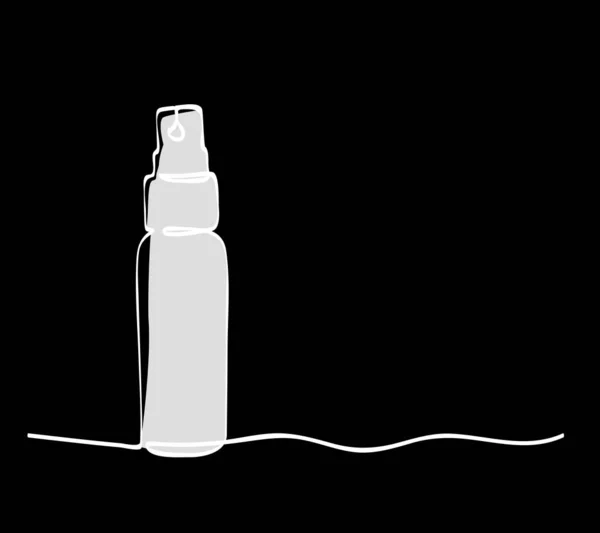 Spray Eller Desinfektionsmedel Flaska Enda Linje Konst Kontinuerlig — Stock vektor