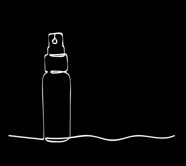 喷雾剂或清洁剂瓶单行艺术 连续的 — 图库矢量图片