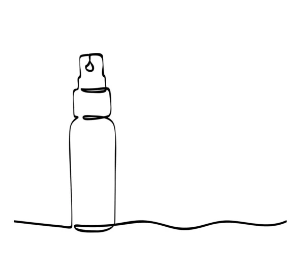 Спрей Або Антисептик Пляшки Одна Лінія Мистецтва Безперервний — стоковий вектор