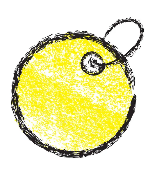 Yellow Black Circle Crayon Tag Simple Vector — Stock Vector