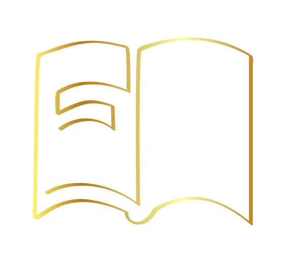 Απλό Διάνυσμα Χρυσό Βιβλίο Σκίτσο Ενιαίο Μία Γραμμή Τέχνης Συνεχής — Διανυσματικό Αρχείο