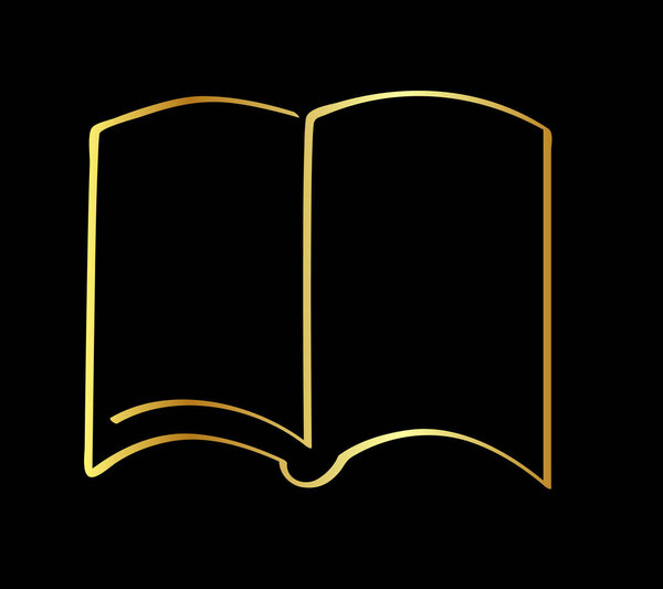 simple vector gold golden sketch book single one line art, continuous 