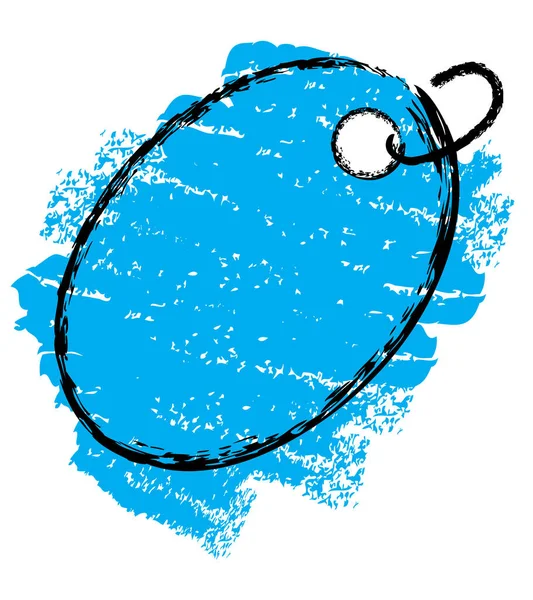 蓝色黑色椭圆形蜡笔标签简单矢量 — 图库矢量图片