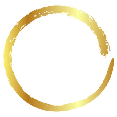 Altın sarısı vektör, siyah pastel boyadan basit çerçeve, beyaz arkaplan