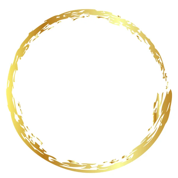 Goldener Vektor Einfacher Rahmen Aus Schwarzem Wachsmalstift Auf Weißem Hintergrund — Stockvektor