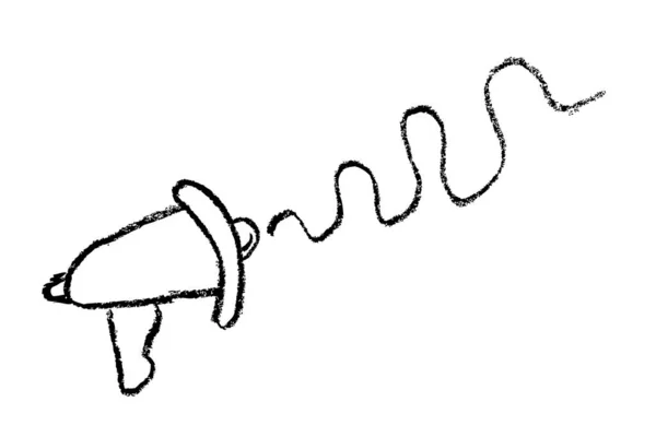 Dibujo Vectorial Simple Crayón Bullhorn Megáfono Aislado Blanco — Archivo Imágenes Vectoriales
