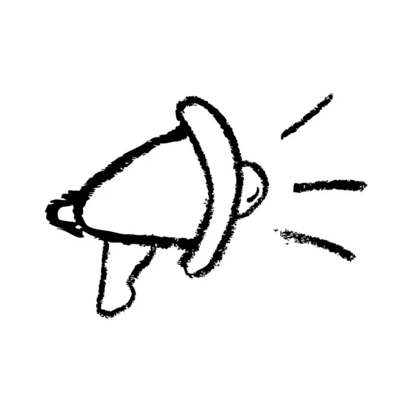 Desenho Vetorial Simples Creiom Bullhorn Megafone Isolado Branco —  Vetores de Stock