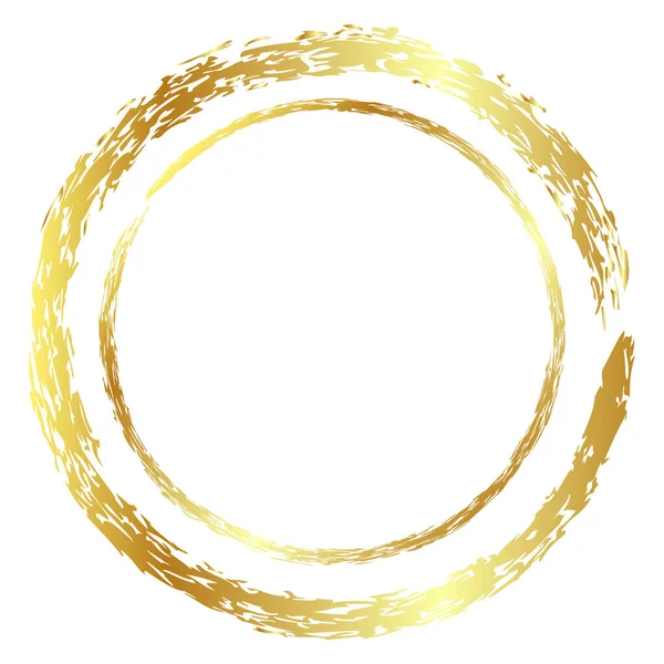 Χρυσό Χρυσό Διάνυσμα Απλό Πλαίσιο Διπλής Γραμμής Από Crayon Λευκό — Διανυσματικό Αρχείο
