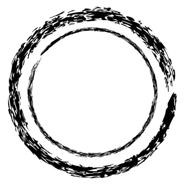 Vektor Einfacher Zweizeiliger Rahmen Aus Schwarzer Kreide Auf Weißem Hintergrund — Stockvektor