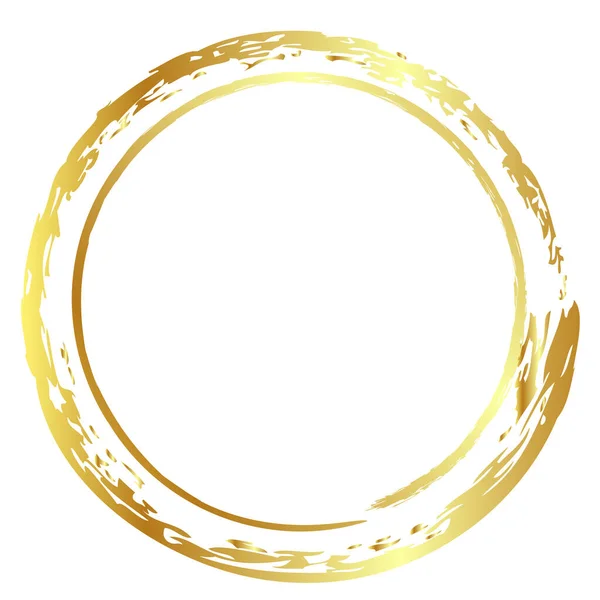 Золотий Золотий Вектор Проста Подвійна Рамка Лінії Від Crayon Білому — стоковий вектор
