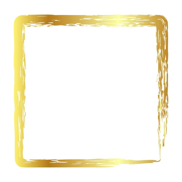 Zlatý Zlatý Vektor Jednoduchý Oválný Rám Pastelky Bílém Pozadí — Stockový vektor