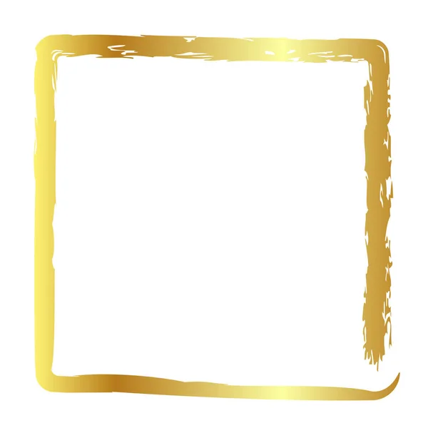Altın Sarısı Vektör Beyaz Arkaplanda Pastel Boyadan Basit Oval Çerçeve — Stok Vektör
