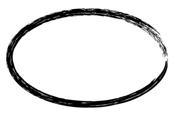 ブラック クレヨンのベクトル シンプルな楕円形 — ストックベクタ