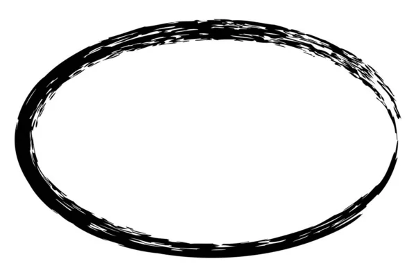 Beyaz Arkaplanda Siyah Pastel Boya Kaleminden Basit Bir Ovalframe Vektörü — Stok Vektör