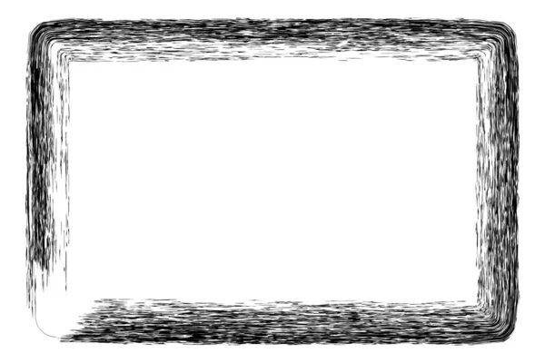Vektor Einfacher Rechteckrahmen Aus Schwarzer Kreide Auf Weißem Hintergrund — Stockvektor
