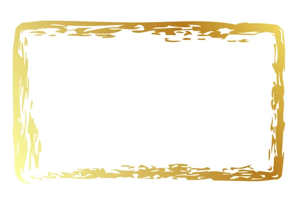Vetor Quadro Retângulo Simples Partir Ouro Goldeb Crayon Fundo Branco —  Vetores de Stock