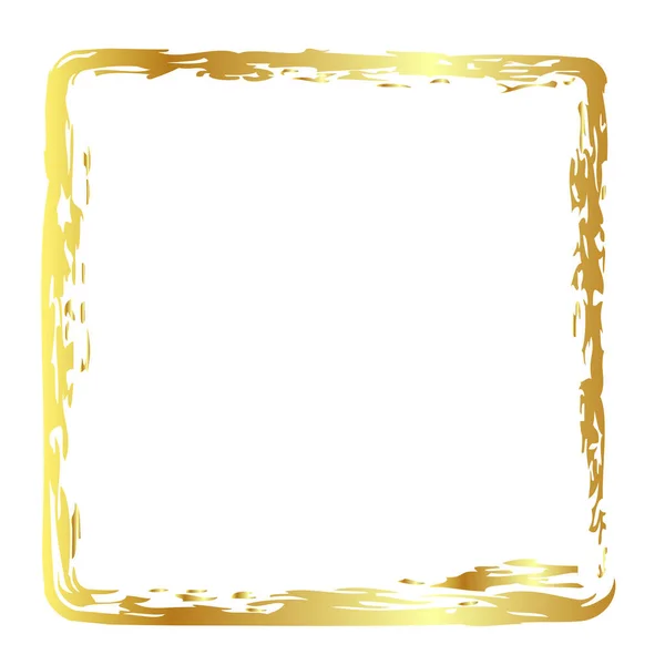 Guld Gyllene Vektor Enkel Oval Ram Från Krita Vid Vit Vektorgrafik